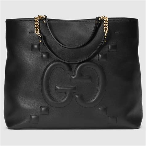 gucci swing leather tote bag|gucci embossed leather tote bag.